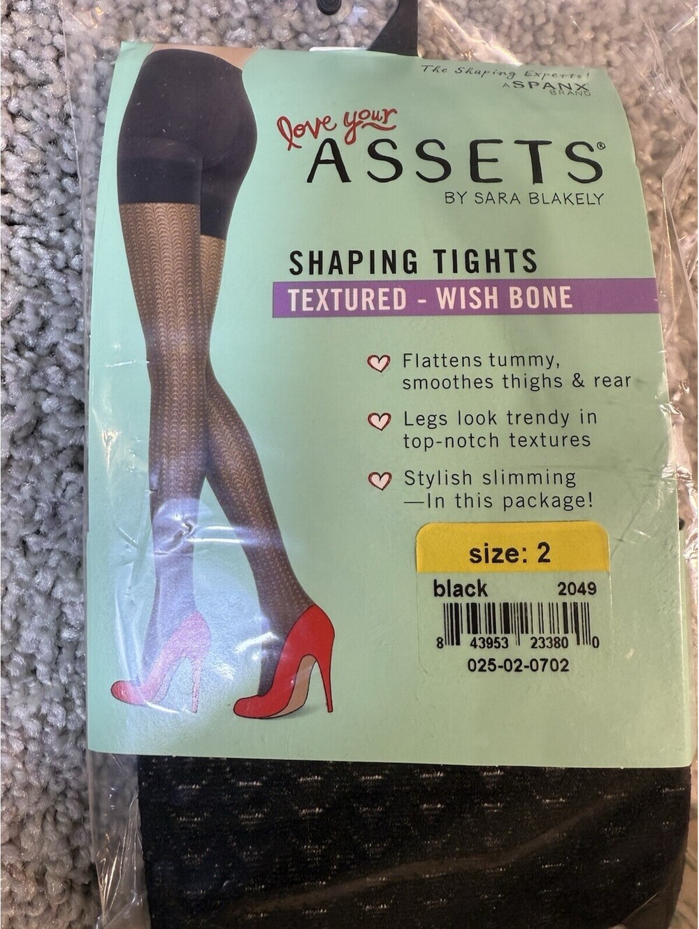 2 SPANX Women's Shaping Tights Textured Size 2 Black New Wishbone 125-155 Lbs